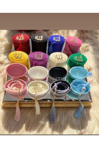 Набор из 10 подарочных велюровых коробочек тасбих - CLASSY