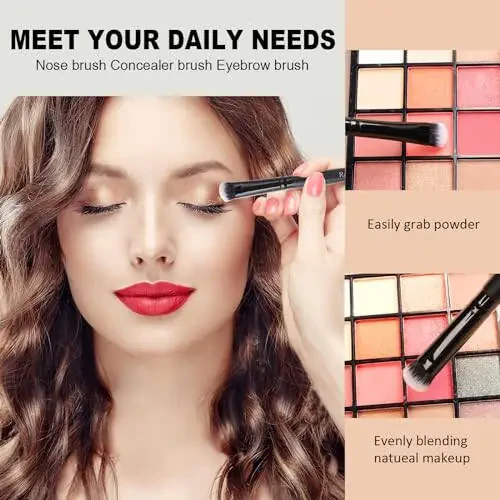 Набор из 15 кистей для макияжа Raffaello Makeup Brushes Премиальный синтетический набор кистей для пудры, тонального крема, контура, румян, консилера, теней для век, растушевки и подводки глаз - 6