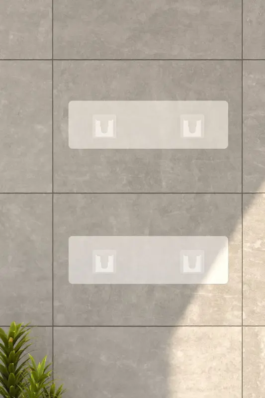 Набор из 2 предметов Полка для душа в ванную комнату Держатель для шампуня и мыла Черный КЛЕЯЩИЙСЯ Организатор для душа Водонепроницаемый пластик - 7