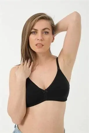 Набор из 3 черных бюстгальтеров для беременных, без вставок, из хлопка и лайкры - 7