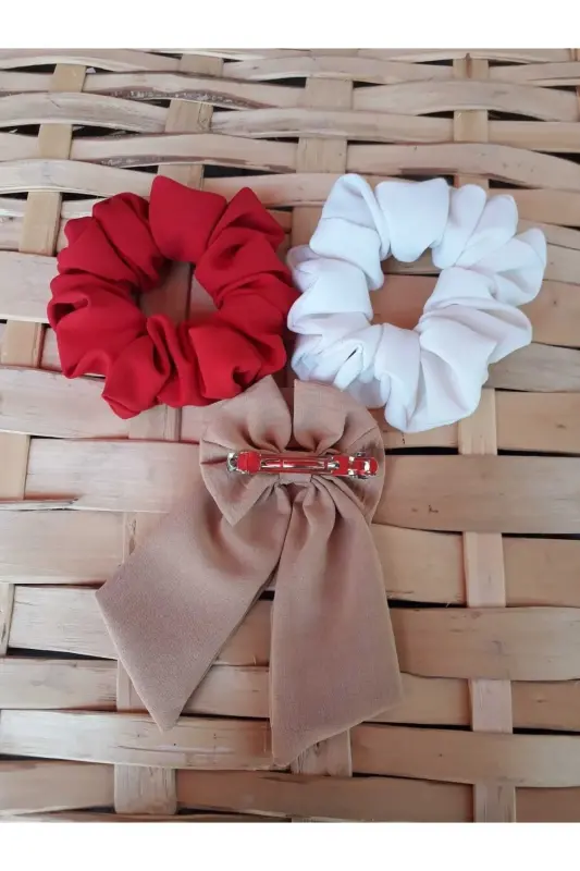 TOKA 3'LÜ SET - kırmızı beyaz karamel - ÇIĞDEM TUHAFIYE