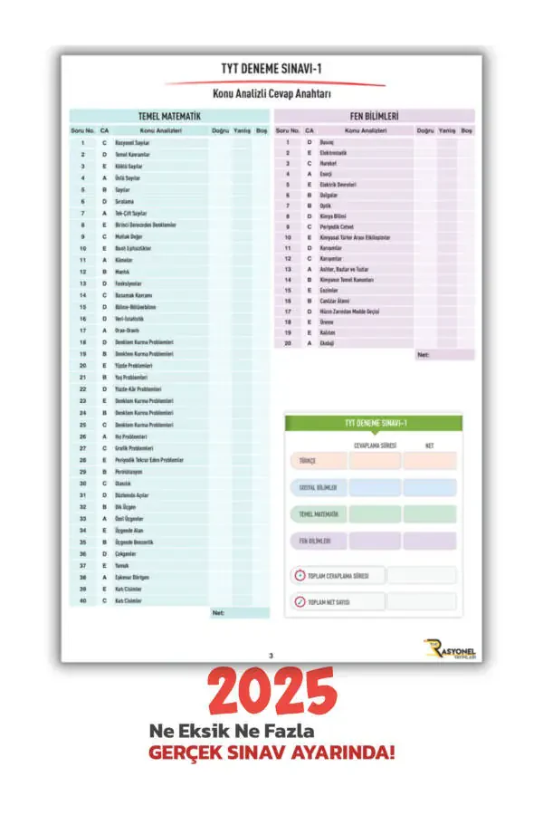 Набор из 5 тестовых заданий по всем предметам TYT 2024 года, Navigasyon (настройки ÖSYM) - 4