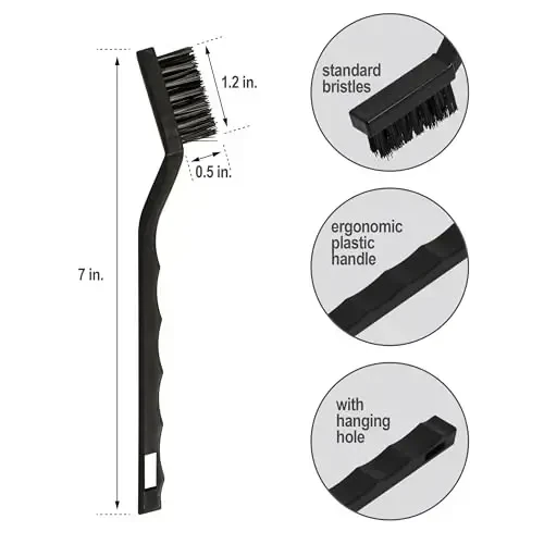 Набор из 6 проволочных щеток, из нержавеющей стали/латуни/нейлона для чистки ржавчины, сварных швов, удаления краски и грязи. - 4