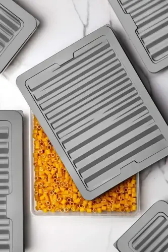 Набор из 9 контейнеров Freshbox для хранения в микроволновой печи и морозильнике Серый - NANDY HOME (1)