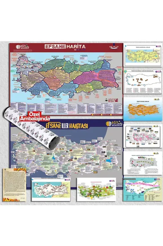 Meb-ags Kpss Tyt Ayt Efsane 10 Lu Harita Seti MeMo - 1