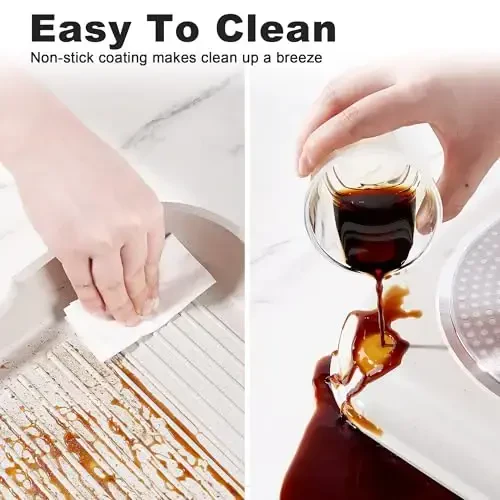 Набор кастрюль и сковородок - Caannasweis Наборы посуды из гранитного камня с антипригарным покрытием, кастрюли для индукции, сотейники и сковороды для приготовления пищи, без PFOS PFOA, гриль-сковорода серая - 6