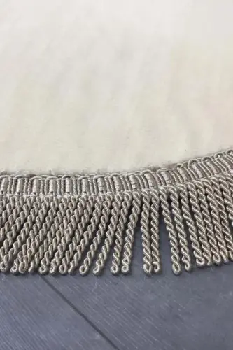 Набор ковриков для ванной 3шт. Burgu Köşeli, норка, с винтовой бахромой, нескользящий коврик для туалета с кисточками - норка - AVANTAJ (1)