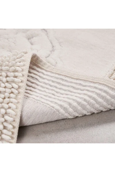 Набор ковриков для ванной Tiffany, хлопок, 2 предмета, кремовый цвет. - MADAME CLEAN HOME (1)