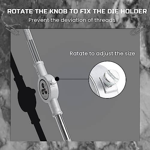 Набор метчиков и плашек Anfrere 80 шт., Набор гаечных ключей для метчиков и плашек SAE и метрических, Метрический стандарт M3-M12, грубая и тонкая резьба, для нарезания наружной и внутренней резьбы, NC, NF, NPT, инструменты для ремонта - 4