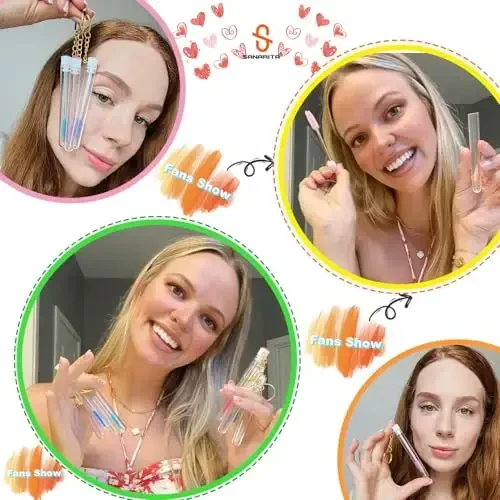 Набор одноразовых щеточек для туши Upgrade, 48 шт., алмазная тушь для ресниц для женщин и девочек - включает 24 шт. хрустальных щеточек для ресниц и 24 шт. многоразовых пустых тюбиков для щеточек для ресниц с брелком - 6