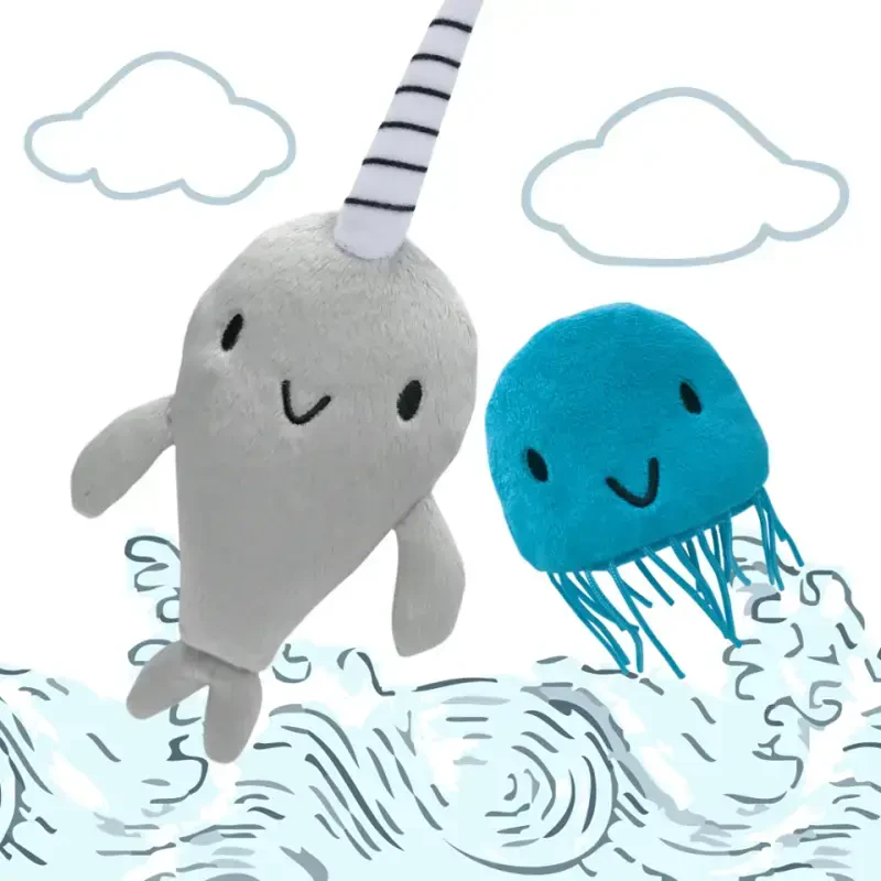 Narwhal and Jelly Plush Set: 14 and 7 W/Tentacles -- Ben Clanton - 2