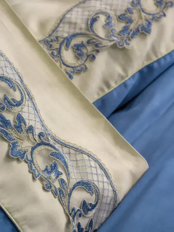 Набор постельного белья Cotton Box Brode с вышивкой из сатина на две персоны Amaya Beige - 2