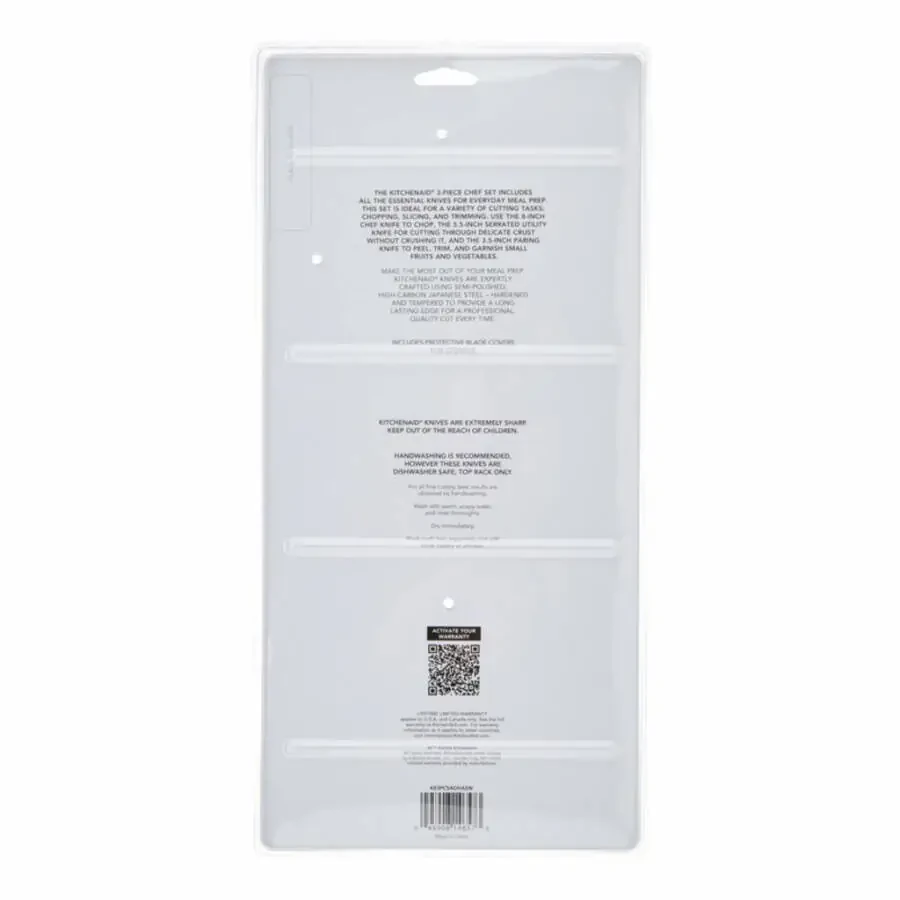 Набор поварских ножей KitchenAid Classic из 3 предметов из нержавеющей стали, синий бархат, фисташковый, минеральная вода - 12