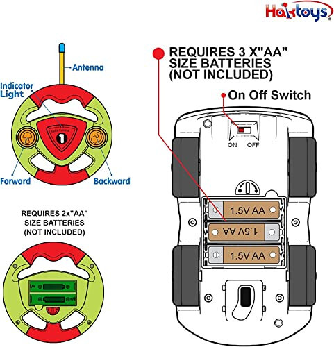 Набор радиоуправляемых машин Haktoys, 2 машины: RC радиоуправляемые игрушки для малышей, детей, мальчиков и девочек - два комплекта с разными частотами для одновременной игры - 5