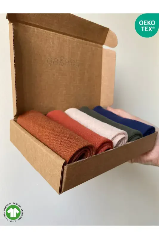 Набор слюнявчиков и слингов из 100% органического хлопка-муслина, 4 слоя (5 шт.) - 1