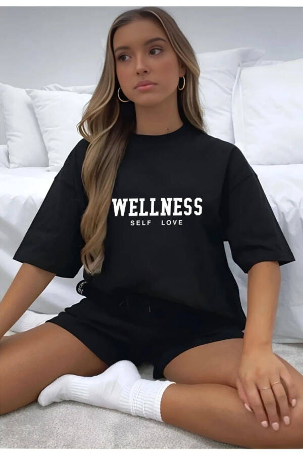 Набор шорт и футболки с принтом WELLNESS - 6