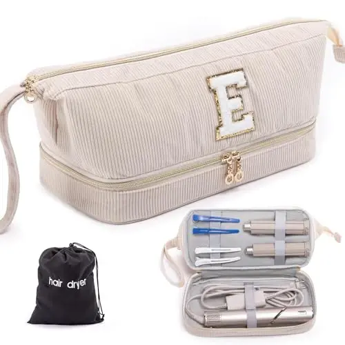 Начальный Персонализированный Чехол для Фена, Двухслойный Дорожный Чехол для Инструментов для Волос для Shark FlexStyle/SmoothStyle с Сумкой для Фена - Дорожный Органайзер для Выпрямителя/Щипцов для Завивки Волос - 1