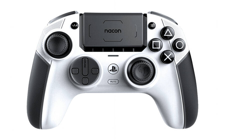 NACON Revolution 5 Pro Officially Licensed PlayStation Wireless Gaming Controller for PS5 / PS4 / PC - Hall Effect, Trigger Stops, Mappable Buttons - White - 18