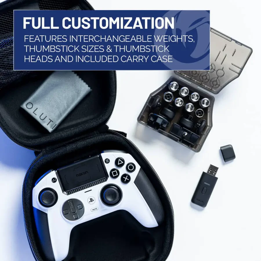 NACON Revolution 5 Pro Officially Licensed PlayStation Wireless Gaming Controller for PS5 / PS4 / PC - Hall Effect, Trigger Stops, Mappable Buttons - White - 4