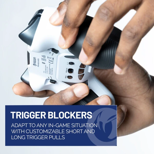 NACON Revolution 5 Pro Officially Licensed PlayStation Wireless Gaming Controller for PS5 / PS4 / PC - Hall Effect, Trigger Stops, Mappable Buttons - White - 6