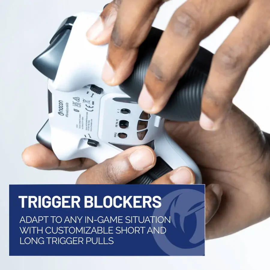 NACON Revolution 5 Pro Officially Licensed PlayStation Wireless Gaming Controller for PS5 / PS4 / PC - Hall Effect, Trigger Stops, Mappable Buttons - White - 6