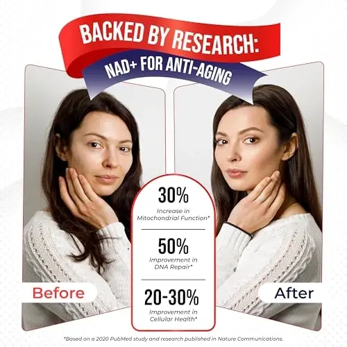 NAD+ 350mg с транс-ресвератролом, кверцетином и родиолой – Клеточное питание, здоровое старение и здоровье сердца – 150 капсул – Без ГМО, Сделано в США - 6