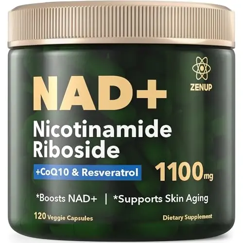 NAD+ qo'shimchasi tadqiqoti | 1100mg Liposomal Nikotinamid Ribosid Resveratrol va Quercetin bilan | Qarishga qarshi, hujayra energiyasi, aqliy fokus | 120 kapsula - 1