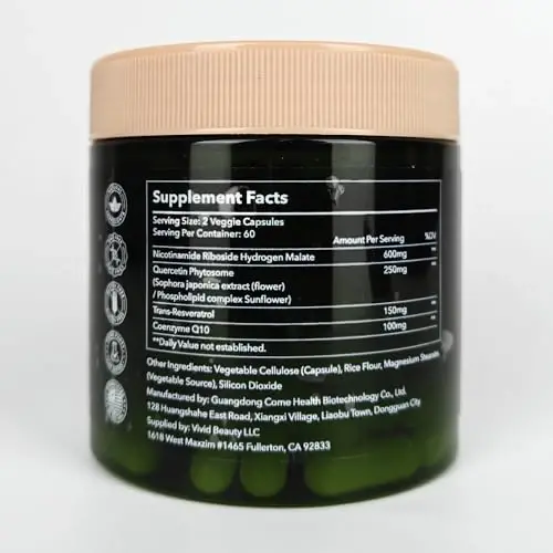 ZenUP NAD+ Supplement | 1100mg Liposomal Nicotinamide Riboside with Resveratrol & Quercetin |Mental Focus | 120 Caps - MODAZONE (1)