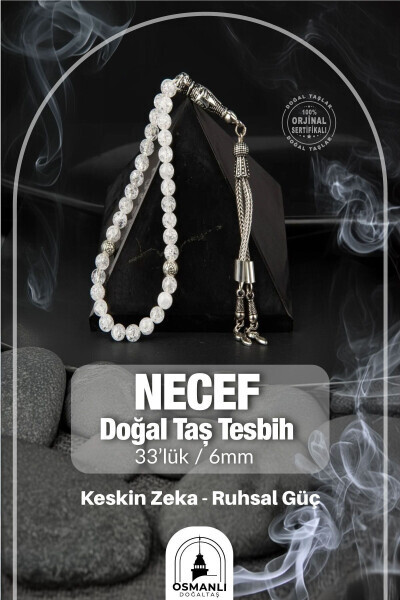 Najaf natural stone prayer beads, 33 beads, 6 mm. - OSMANLI DOĞAL TAŞ