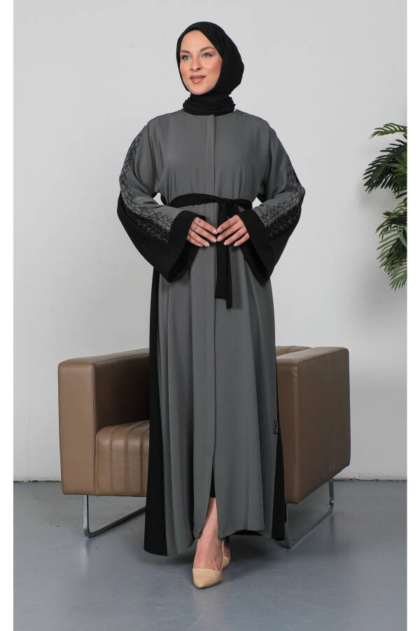 Nakışlı Cupra Kumaş Abaya - 2