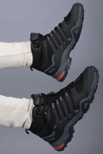 Nalgail Men's Trekking Boot 001272 Black Red-Black Red - 3