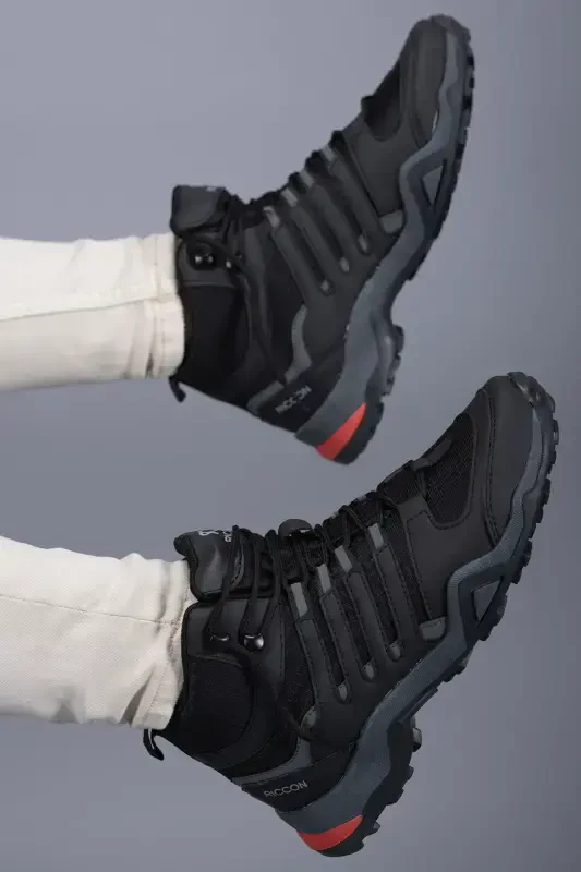 Nalgail Men's Trekking Boot 001272 Black Red-Black Red - 3