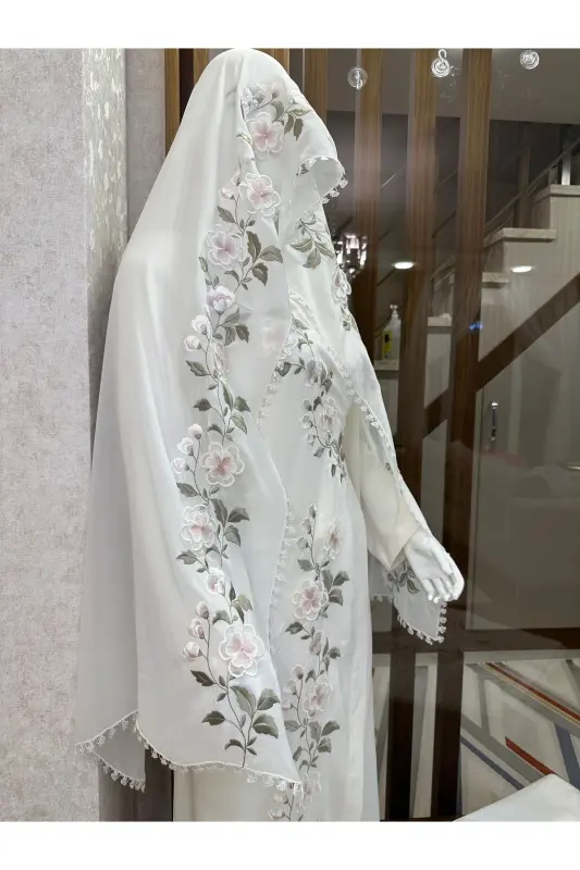 Namaz elbisesi Ve baş örtüsü - krem - 5