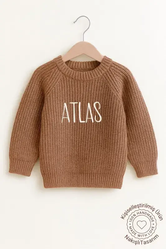 Name Embroidered Unisex Knitted Baby Sweater Baby Gift Personalized Child Sweater Newborn Romper-embroideredcoffee2 - 4