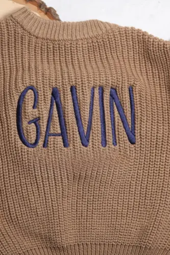 Name Embroidered Unisex Knitted Baby Sweater Baby Gift Personalized Child Sweater Newborn Romper-embroideredcoffee2 - 8