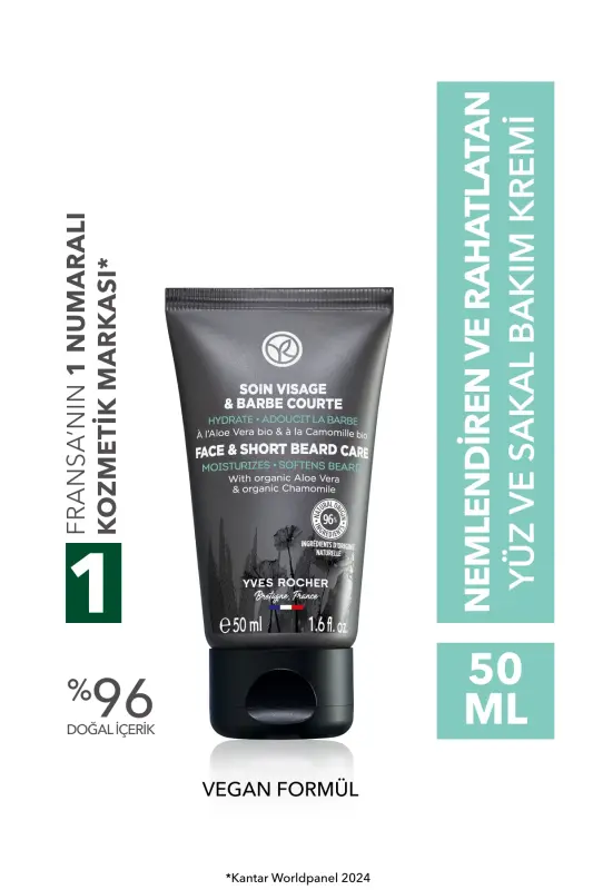 Namlantirish va tinchlantiruvchi yuz va soqol parvarishlash kremi - 50 ml - YVES ROCHER