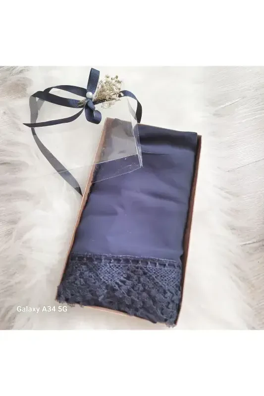 Namoz roʻmoli tayyor oʻralgan roʻmol tugʻilgan kun roʻmoli haj umra - Toʻq koʻk - LILAMOR CONCEPT HEDIYELIK