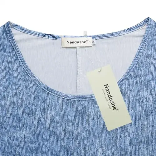 Nandashe Womens 3/4 Sleeves Floral Tunic Shirts Summer Casual Dressy Blouse Tops - 4