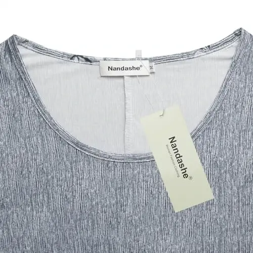 Nandashe Womens 3/4 Sleeves Floral Tunic Shirts Summer Casual Dressy Blouse Tops - 4