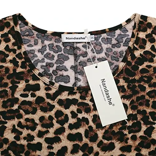 Nandashe Womens 3/4 Sleeves Floral Tunic Shirts Summer Casual Dressy Blouse Tops - 6