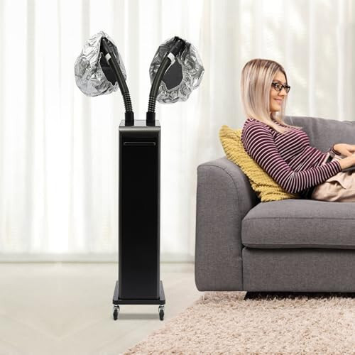 Nano Hair Steamer, Salon Professional Hooded Portable Hair Dryer, Temperature Adjustable, Angle & Height Adjustable - 4