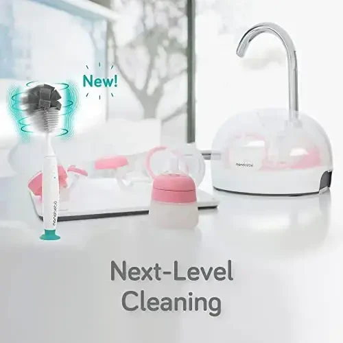 Nanobebe Flexy Silicone Baby Bottle, Anti-Colic, Natural Feel, Non-Collapsing Nipple, Non-Tip Stable Base, Easy to Clean 3-Pack, Pink, 5 oz - 6