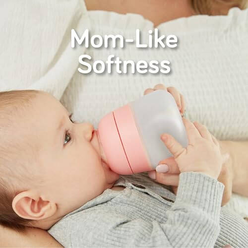 Nanobébé Flexy Silicone Baby Bottle, Anti-Colic, Natural Feel, Non-Collapsing Nipple, Non-Tip Stable Base, Easy to Clean, 3-Pack, White, 9oz - 5