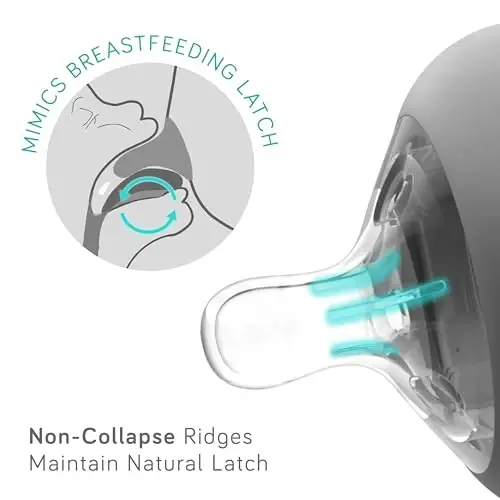 Nanobebe Flexy Silikon Bebek Biberonları, Kolik Önleyici, Doğal His, Çökmeyen Biberon Ucu, Devrilmeyen Stabil Taban, Temizlemesi Kolay - 3'lü Paket, Teal, 270 ml - 5