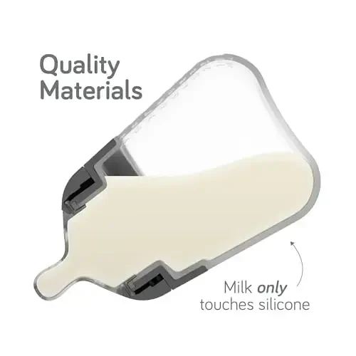 Nanobébé Flexy Silicone Baby Bottle, Anti-Colic, Natural Feel, Non-Collapsing Nipple, Non-Tip Stable Base, Easy to Clean, 3-Pack, White, 9oz - NANOBÉBÉ (1)