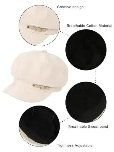 Nanwansu Ayollar Beret Gazetachi Shapkalari Klassik Kuzgi Bahorgi Qishki Shapka - 3
