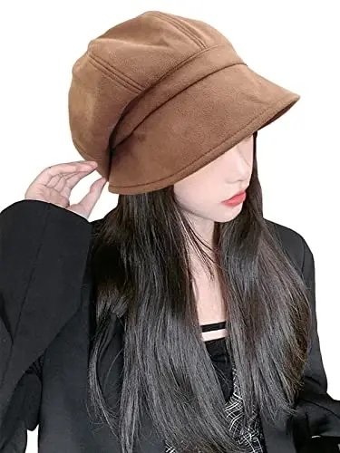 Nanwansu Women Visor Beret Cap Newsboy Hat Lady Baker Hat Cotton Sun Hat - 4