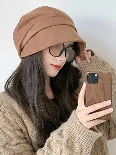 Nanwansu Women Visor Beret Cap Newsboy Hat Lady Baker Hat Cotton Sun Hat - 6