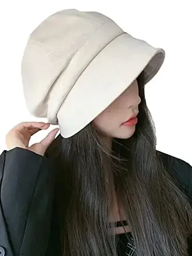 Nanwansu Women Visor Beret Cap Newsboy Hat Lady Baker Hat Cotton Sun Hat - 1