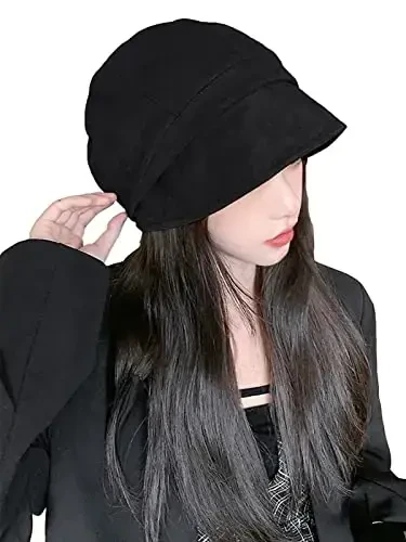 Nanwansu Women Visor Beret Cap Newsboy Hat Lady Baker Hat Cotton Sun Hat - 1